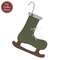 Primitive Wooden Green Ice Skate Ornament