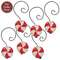 6 Set - Wood & Glass Marble Peppermint Ornaments