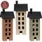 Distressed Wooden Primitive Saltbox House - 17.5"H - 3 Asstd.