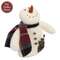 Stuffed Wishing Snowman with Greenery Pocket & Plaid Scarf