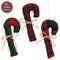 Stuffed Red & Green Plaid Candy Cane - 6.5"H - 3 Asstd.