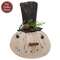 Stuffed Primitive Pine & Jingle Bell Snowman Head Sitter
