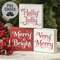 Frosted Very Merry 3" Square Block, 3 Asstd. 38675;