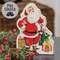 Distressed Jolly Santa & Presents Wooden Sitter 38678;