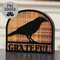 Grateful Crow Silhouette Plaid Background Wooden Sitter 38725;
