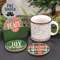 Wooden Plaid Christmas Coasters with Holder, 5/Set;