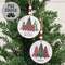 Season's Greetings Plaid Woodland Round Ornament, 2 Asstd. 38878;