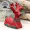 Distressed Cement Red & Green Deer Sitter 60528;