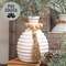 Distressed White Wooden Beaded Athens Vase, 6"H 65383;