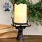 65388 Black Metal Reindeer Pillar Candle Holder 65388;