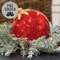 Crackled Red Glass LED Timer Bulb Ornament;