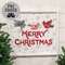 Yuletide Bird Garland & Snowflakes Merry Christmas Sign, 20"x18" 38667;
