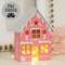 Frosty Pink Yuletide Folklore Wooden House 38800;