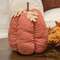 Stuffed Orange Waffle Weave Pumpkin w/Burlap Leaves, 9"H CW4036;