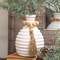 Distressed White Wooden Beaded Athens Vase, 6"H 65383;
