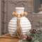 Distressed White Wooden Beaded Athens Vase, 4.75"H 65384;