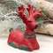 Distressed Cement Red & Green Deer Sitter 60528;