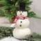 White Sherpa Snowman w/Top Hat & Snowflake Scarf, 14"H CW4085;