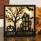 Black Sparkle Happy Halloween House Light Up Box Sign 38731;