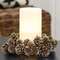 Champagne Frosted Pinecones Candle Ring, 3" SE022502;
