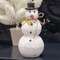 Distressed Metal Crafty Snowman w/Gold Holly Leaves 60516;