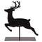 Black Metal Leaping Reindeer Tealight or Votive Holder - 5.25"H