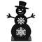 Black Metal Snowflake Cutout Snowman Candle Plate - 5"H