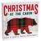 Christmas At the Cabin Plaid Bear Box Sign