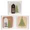 Home For Christmas 4" Square Box Sign - 3 Asstd.