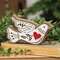 Laser Cut Holly Heart Dove Sitter 38665;