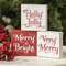Frosted Very Merry 3" Square Block, 3 Asstd. 38675;