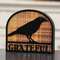 Grateful Crow Silhouette Plaid Background Wooden Sitter 38725;
