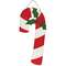 Wooden Candy Cane & Holly Hanger - 18.5"H