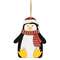 Layered Wood Penguin in Hat & Scarf Orna;