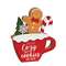 Cozy With Cookies Gingerbread Man in Mug Chunky Sitter