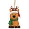 Layered Wood Reindeer in Santa Hat Ornament