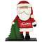 Merry Christmas Wooden Santa & Trees on Base - 9.5"H