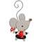 Little Mouse With Mushroom Wooden Ornament
