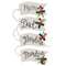 Family Words Wooden Button Holly Banner Gift Tag - 4 Asstd.