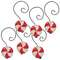 6 Set - Wood & Glass Marble Peppermint Ornaments