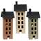 Distressed Wooden Primitive Saltbox House - 17.5"H - 3 Asstd.