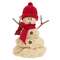 Knit Red Hat & Scarf Melting Snowman - 7"H