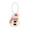 Fleece Snowman Hanger with Red Ticking Scarf - 4.5"H