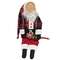 Plaid Coat Santa Doll with Jingle Bell Candy Cane