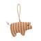 Stuffed Red Ticking Stripe Pig Ornament