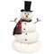 White Sherpa Melting Snowman with Top Hat & Plaid Scarf - 12"H