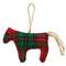 Stuffed Red & Green Plaid Horse Ornament