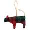 Stuffed Red & Green Plaid Cow Ornament