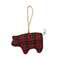 Stuffed Red & Green Plaid Pig Ornament