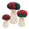 3 Set - Stuffed Red & Green Plaid Mushroom Sitters